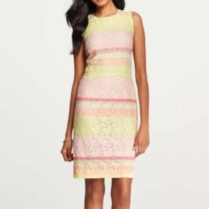 Banana Republic Neon Pastel Lace Sheath Dress